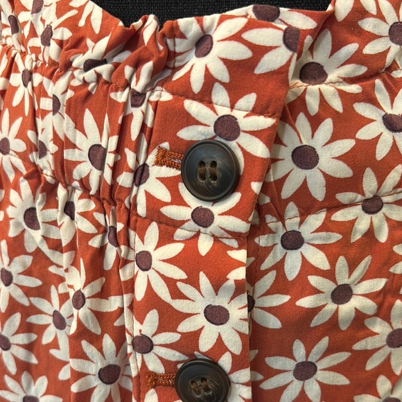 Madewell Women’s High Elastic Waist Skirt Size S with Flowers and‎ Buttons - Picture 3 of 8